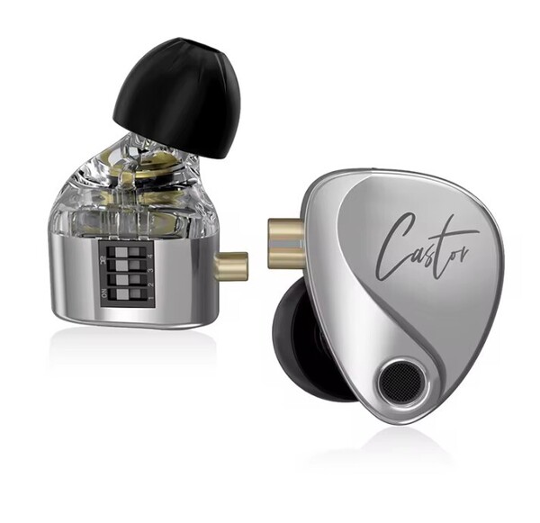 KZ Castor harman Target Version シルバー 2DD チューニングスイッチ付き カナル型イヤホン マイク無 デュアルダイナミックドライバー