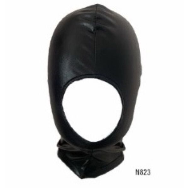 【口開き】フェイクレザー 全頭マスク 口部開き 背面ジッパー コスプレ 覆面マスク SMグッズ 目隠し