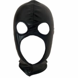 【目口開き】フェイクレザー 全頭マスク 目口部開き 背面ジッパー コスプレ 覆面マスク SMグッズ セクシー