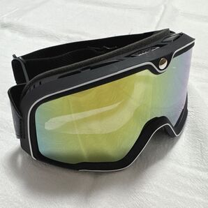 【Yellow Lens】100% ゴーグル ミラー ブラック サバゲー バイク 粉塵 花粉対策 防風 イエロー スキー 装備 サバゲー