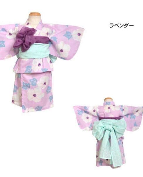 USED セラフ花柄セパレート浴衣 100 キッズ ベビー トップス ゆかた ユカタ 帯 ワンピース 花柄 お祭り 花火 夕涼み 女の子 子供服 Seraph