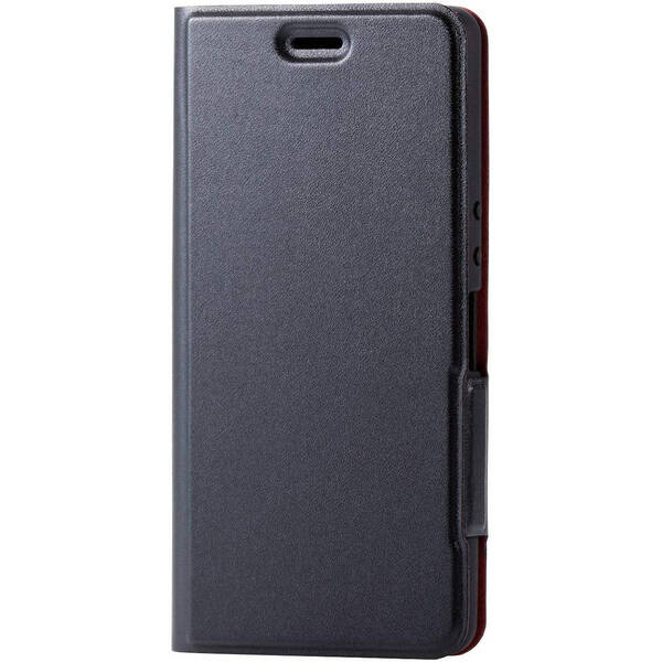 エレコム Xperia Ace SO-02L用 ソフトレザーケース 薄型 磁石付 手帳型 スマホ エクスペリア エース カバー ブラック 738 匿名配送