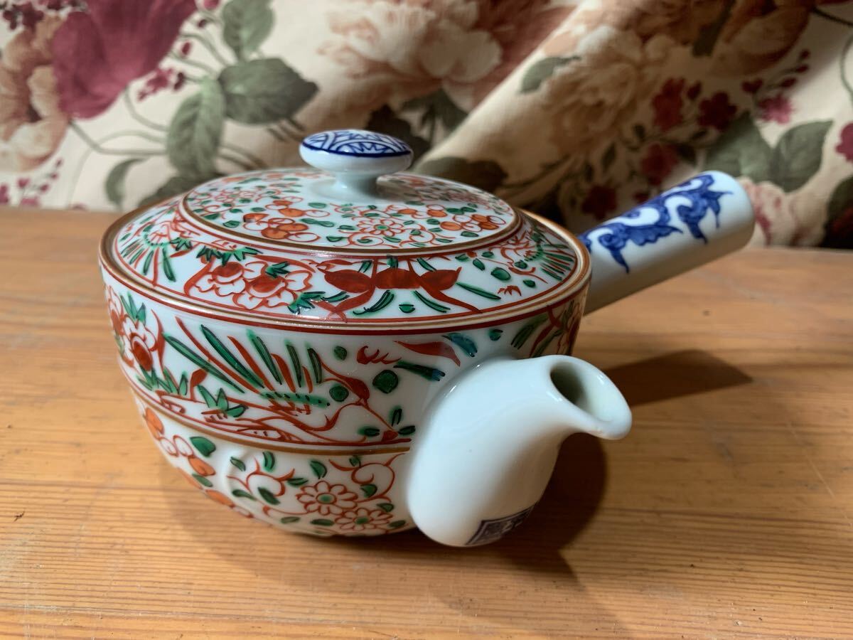 紫交趾 グリン玉 急須 煎茶器 京焼 清昌作
