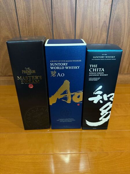 新品未開封3本 ザ・プレミアム・モルツマスターズドリーム SUNTORY サントリー 碧 AO アオ ウイスキー whisky サントリー 知多 箱付き