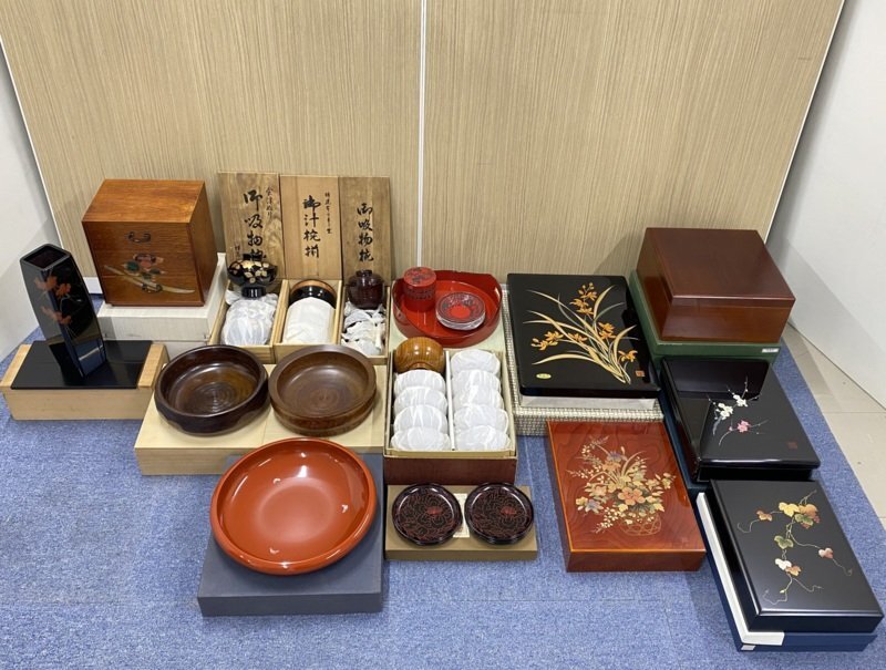 会津塗 こね鉢 塗鉢 桐箱入り（戸0809 会津塗り 桐箱入り乙造作