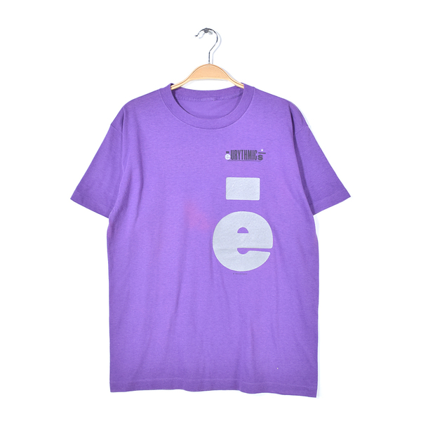 【送料無料】80s ユーリズミックス ヴィンテージTシャツ ロックTシャツ パープル EURYTHMICS メンズM相当 古着 @AAE1058