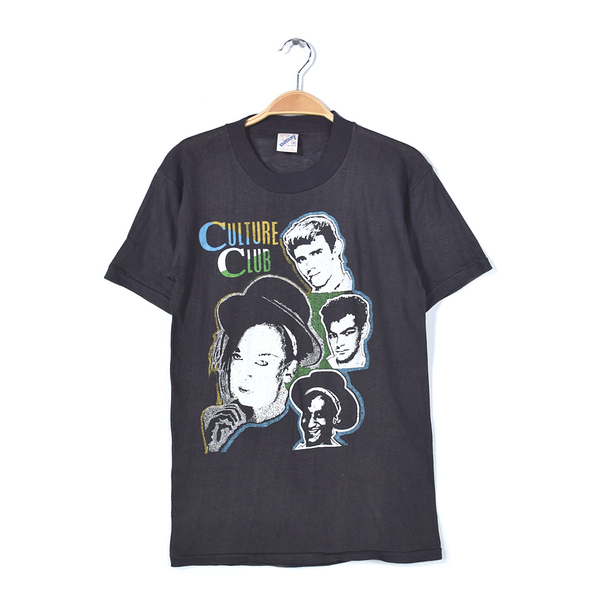 【送料無料】80s カルチャークラブ パキスタン製 美品 ヴィンテージロックTシャツ ボーイジョージ CULTURE CLUB メンズM 古着 @AAE1035