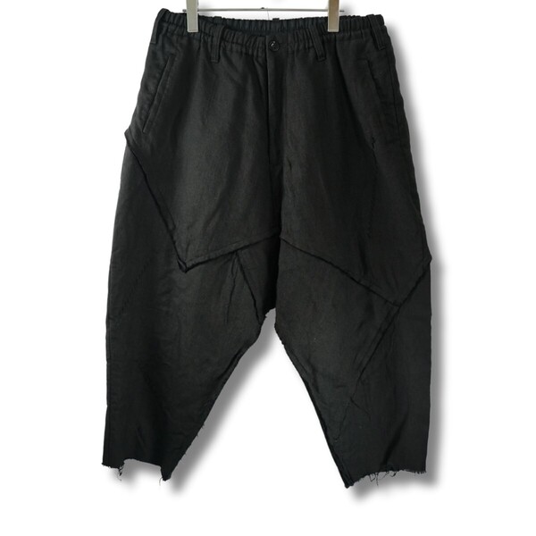 Yohji Yamamoto POUR HOMME 22SS リネンパンツ ブラック ヨウジヤマモト 黒 コレクション