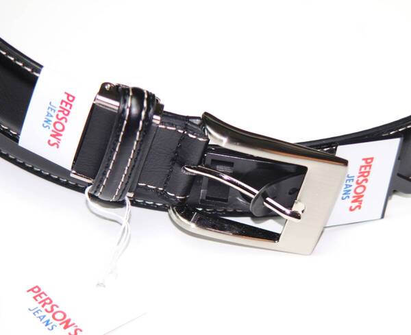 【1点限り赤字大特価】【送料込み】【期間限定】【新品】【税込み】PERSONS JEANS 35mm 男女兼用 カジュアルロングピン式ベルト 黒