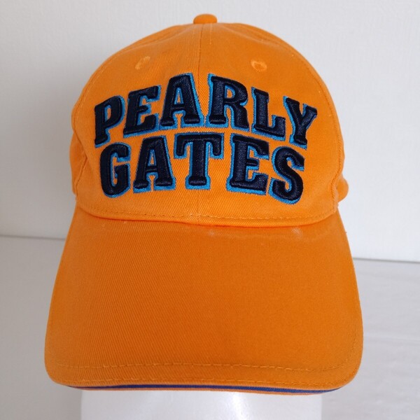 1902【中古】PEARLY GATES GOLF パーリーゲイツゴルフ ゴルフウェア キャップ メンズ サイズ フリー オレンジ紺青白