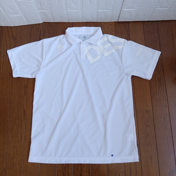 1910【中古】DESCENTE GOLF デサントゴルフ ゴルフウェア 半袖 ポロシャツ メンズ サイズ M 白