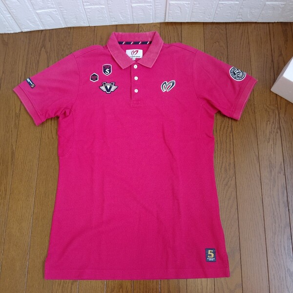 1916【中古】MASTER BUNNY EDITION GOLF マスターバニーエディションゴルフ ゴルフウェア 半袖 ポロシャツ メンズ サイズ LL(6)赤