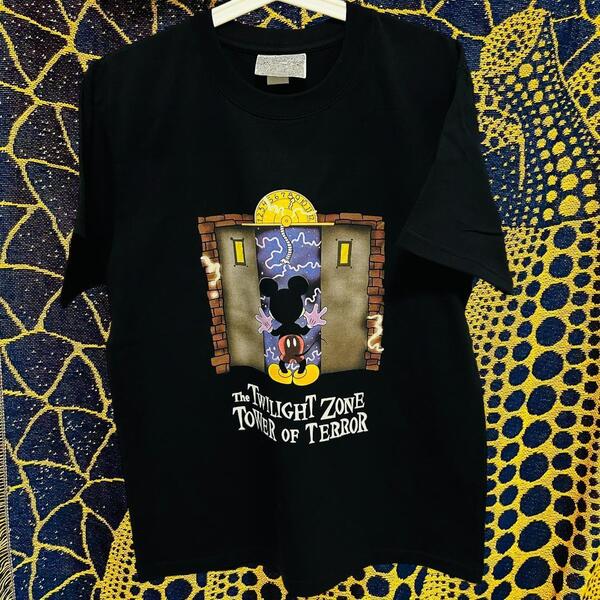 ディズニー リプリント 半袖 Tシャツ 夏 新品 お洒落 XL 2XL タワーオブテラー アトラクション ハイデザイン ミッキー