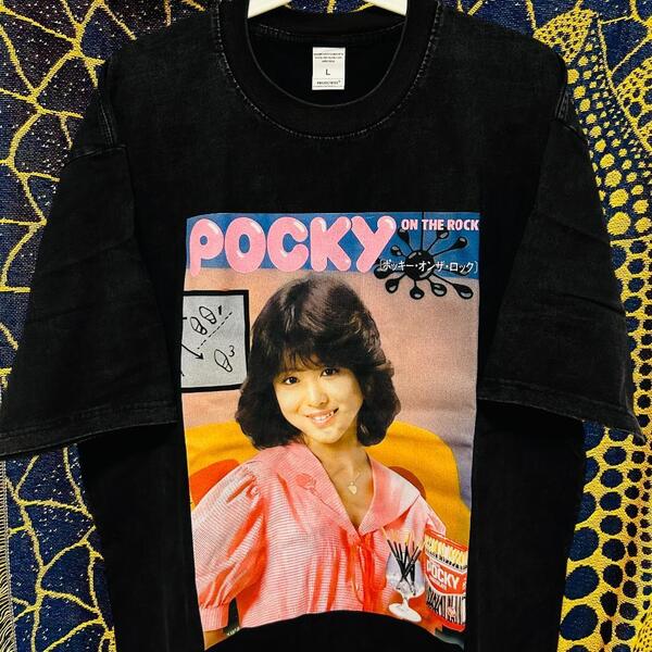 昭和 アイドル ウォッシュ加工 半袖 Tシャツ 夏 新品 お洒落 XL 2XL 松田聖子 聖子ちゃん 昭和レトロ アイドル ハイデザイン