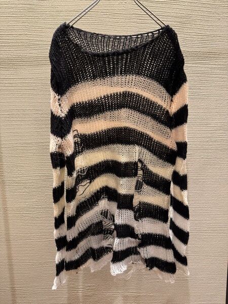 00s japanese label grunge knit boro ニット civarize midas fuga goa rick owens l.g.b. tornado mart ppfm super rare 14th addiction