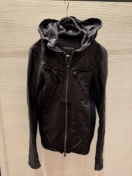 00s buffalo bobs leather hoodie jacket japanese label ifsixwasnine share spirit kmrii 14th addiction goa tornado mart l.g.b. fuga