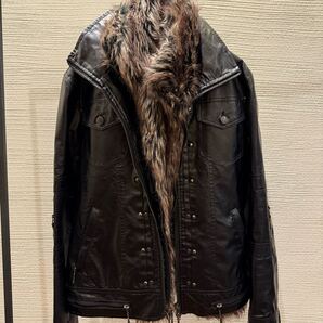 00s fur leather jacket japanese label xfrm l.g.b. goa share spirit kmrii 14th addiction rick owens midas civarize tornado mart