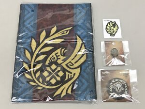 キャラグッズ モンスターハンターワイルズ 4点セット マフラータオル 蓄光ステッカー 刺繍缶バッジ ピンバッジ カプコン 未開封 2505LO043