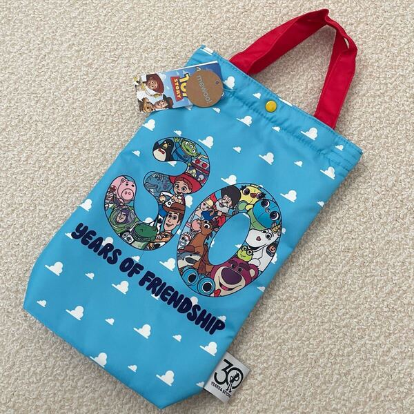 【送料無料】新品★Disney mewoo! コラボ トイストーリー シューズバッグ 上履き入れ 水色