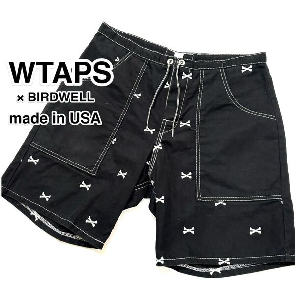 wtaps クロスボーン 刺繍 ショートパンツ アメリカ製 32 ダブルタップス ハーフパンツ ショーツ