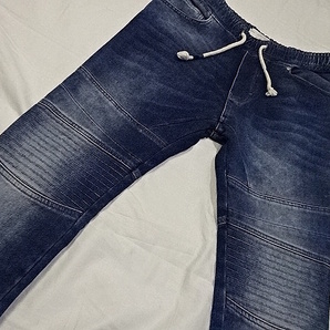 送料無料☆ZARA☆バイカーデザイン☆デニムジョガーパンツ☆M☆ウェスト約80-86cm