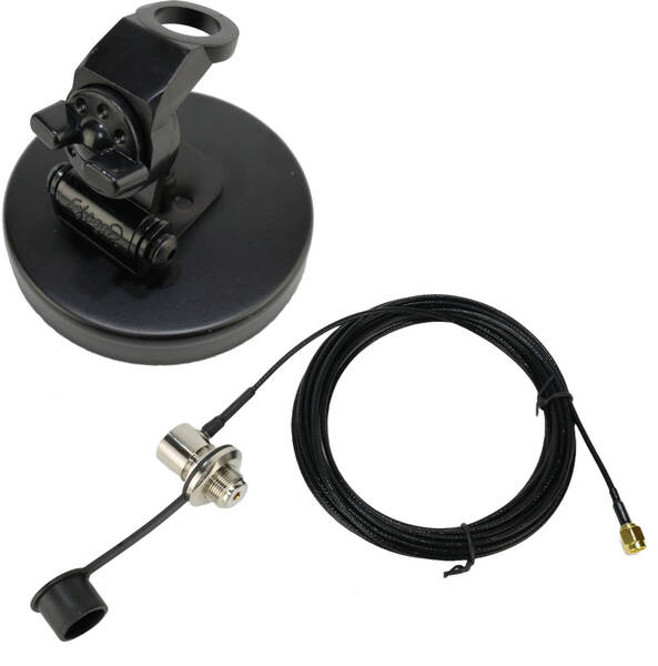 【送料無料】2軸可動式マグネットアンテナ基台+RG316(1.5D-2V相当)同軸ケーブル5m MJL-SMA接栓 車載アンテナ ハンディー外部アンテナ用