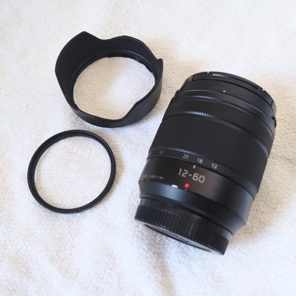 LUMIX G VARIO 12-60mm / F3.5-5.6 ASPH. / POWER O.I.S. FS12060 パナソニック 広角ズームレンズ 標準ズームレンズ フィルター付き