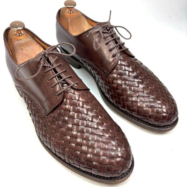 Paraboot TACASI ビジネスシューズ 革靴 8 1/2 26.5cm メンズ 靴 シューズ ブラウン イントレチャート 編み込み