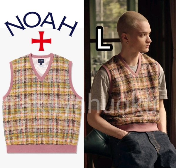 新品■定価14万 NOAH NYC Dream Tweed Vest L イタリア製 ツイードベスト Lochcarron タータンチェック ロキャロン 元Supreme NY J.Crew
