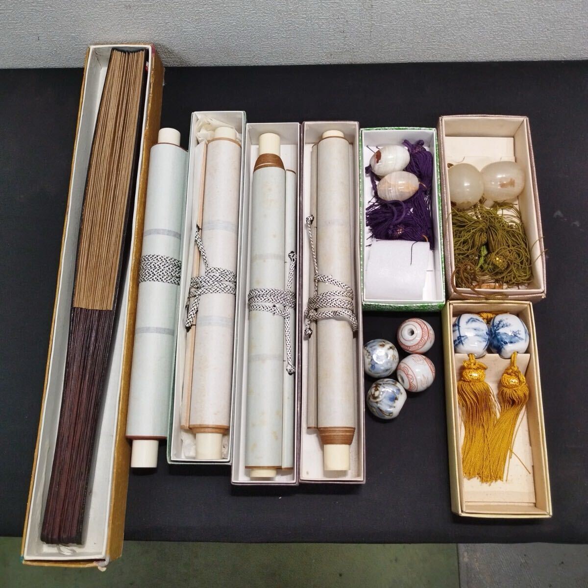 風鎮3点(中国) 赤玉 風鎮 掛け軸飾り 房飾り 中国美術 検索:珊瑚