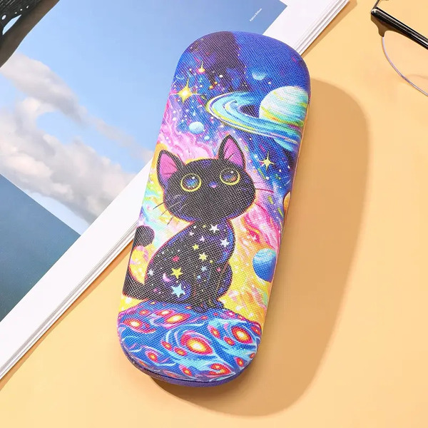 #8 メガネケース 猫 カラフル 惑星 可愛い おしゃれ イラスト 漫画 動物