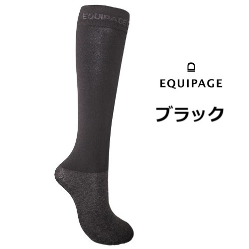 EQUIPAGE エクイページ ブラック ライディング ソックス 乗馬 馬術 乗馬ウェア