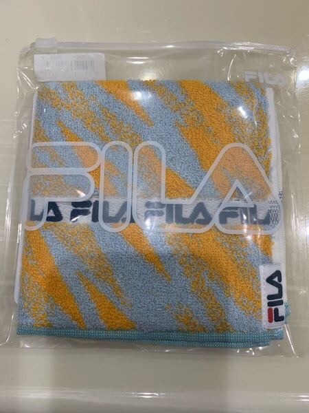 FILA 抗菌防臭 タオルハンカチ 抗菌防臭加工 エージーフレッシュ 綿100% 25cmx25cm 新品未使用品 送料無料 イエロー
