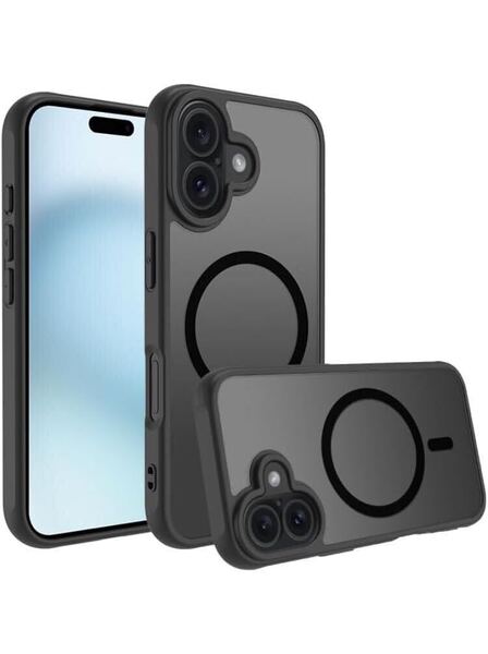 iphone 16ケース アイフォン16ケース マット半透明 マグネット搭載 ワイヤレス充電 耐衝撃 指紋防止 米軍MIL規格・Magsafe対応