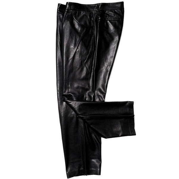 special vintage◎「ARMANI/アルマーニ」圧倒的ラグジュアリー感「とろける」質感の極上羊革ラムレザー パンツ 本革 ブラック 黒 52 XL~