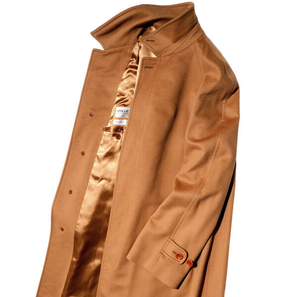 一生もの◎ほぼ未使用 68万「アルマーニ/ARMANI」トロトロの極上 超肉厚カシミヤ100%◎ラグラン ピュアカシミヤ ステンカラーコート 50 XL