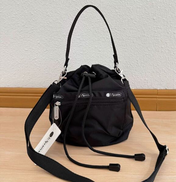 レスポートサック ショルダーバッグ 黒 巾着
