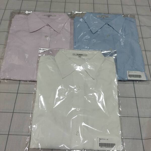 新品 長袖シャツ3枚 9号M EL ROBLE ユニフォームブラウス 開襟 事務服 制服 オンワード商事 ONWARD 形態安定