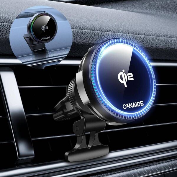 車載ワイヤレス充電器【2025新登場 冷却ファン付き】Qi2 15W充電 スマホ
