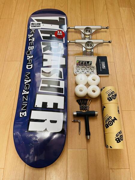INDEPENDENTチタン合金製同等品トラック使用 BAKER ベーカー スケートボード スケボー 8.0*31.5 コンプリートセット THRATHER青