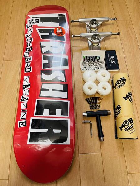 INDEPENDENTチタン合金製同等品トラック使用 BAKER ベーカー スケートボード スケボー 8.0*31.5 コンプリートセット THRATHER赤