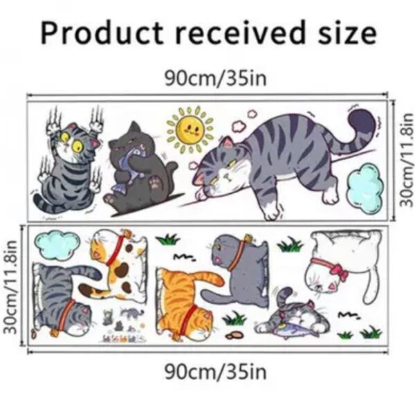 猫ちゃんイラストシール多様なポーズの猫のイラストが特徴のビニールステッカー。 猫のイラスト ステッカー シール バイク 車