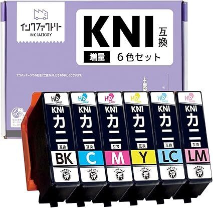 インクファクトリー エプソン用 カニ互換インク KNI-6CL-L 6色セット(増量) EP-887AW/AB/AP 0521