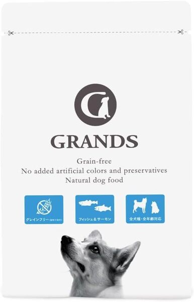 GRANDS (グランツ) 人工添加物不使用 グレインフリー 全犬種・全年齢対応 プレミアムドッグフード フィッシュ&サーモン味 600g 0523