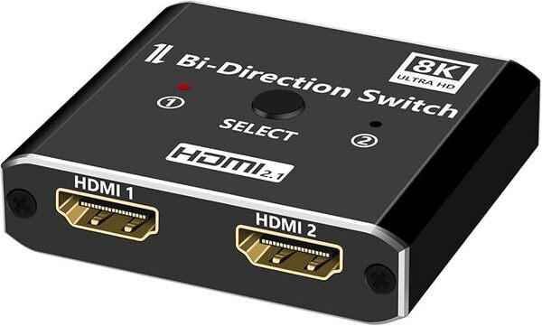 HDMI 2.1 切替器 8k@60hz/4k@120hz 2入力1出力⇔1入力2出力 双方向 HDMI セレクター 分配器 手動 HDM I切り替え器 48Gbps高帯域C 0505