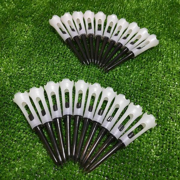 ゴルフティー ロング 20本セット 83㍉ 4ツ爪 プラスチック ブラック
