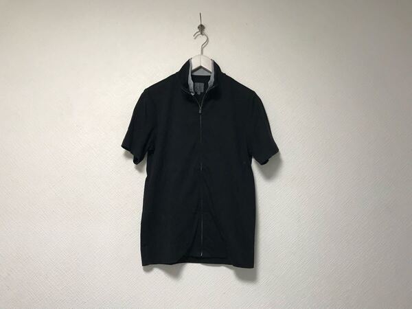 本物カルバンクラインckCalvinKleinコットンジップ半袖Tシャツメンズサーフアメカジミリタリーワークビジネススーツモード黒ブラックM