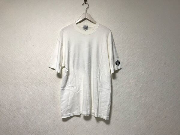 本物シナコバSINACOVAコットンバックプリント半袖Tシャツメンズサーフアメカジミリタリーワークモードゴルフドレス白ホワイトL日本製