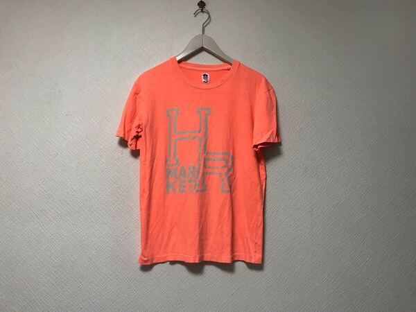本物ハリウッドランチマーケットHRMコットンプリント半袖Tシャツメンズサーフアメカジミリタリーワークゴルフドレスバイカーピンク1S日本製