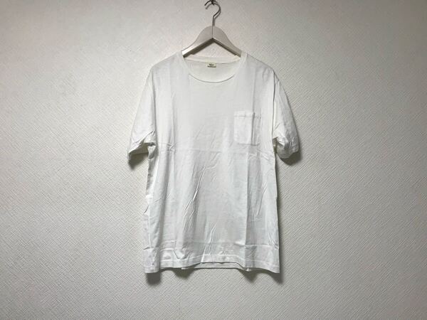 本物エディフィスEDIFICEコットン半袖Tシャツメンズサーフアメカジミリタリービジネススーツモードゴルフドレスバイカー白ホワイトXL
